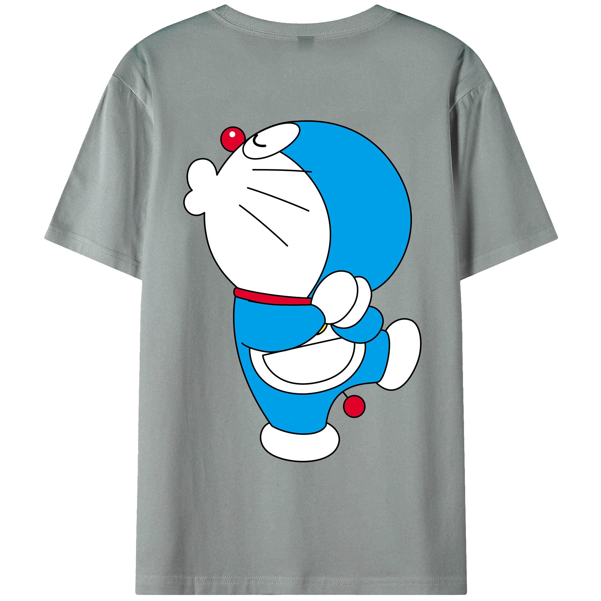 （画像用） ドラえもん Doraemon 綿100％ メンズ半袖Tシャツ（バックプリント） 通気性